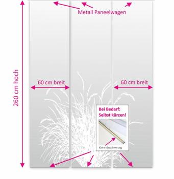 Reed 24 – lichtgrau Flächenvorhang - 3teiliges Set